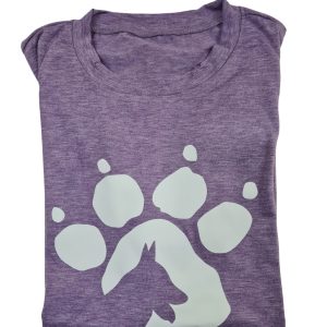 Dog Print T-Shirt Purple Large (DTS21)
