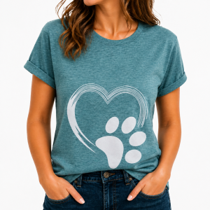 Dog Print T-Shirt Blue Large (DTS23)