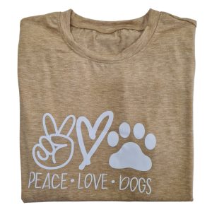 Dog Print T-Shirt Khaki Large (DTS25)