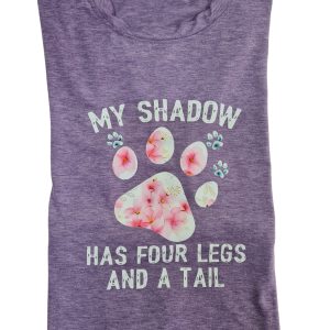 Dog Print T-Shirt Purple Large (DTS28)