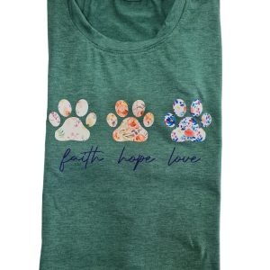 Dog Print T-Shirt Green Large (DTS29)
