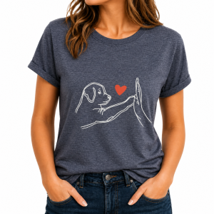 Dog Print T-Shirt Royal Blue Large (DTS31)
