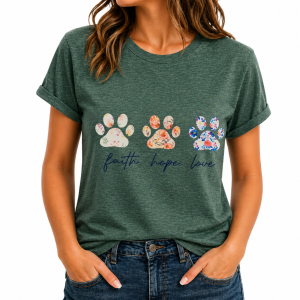 Dog Print T-Shirt Green Large (DTS29)