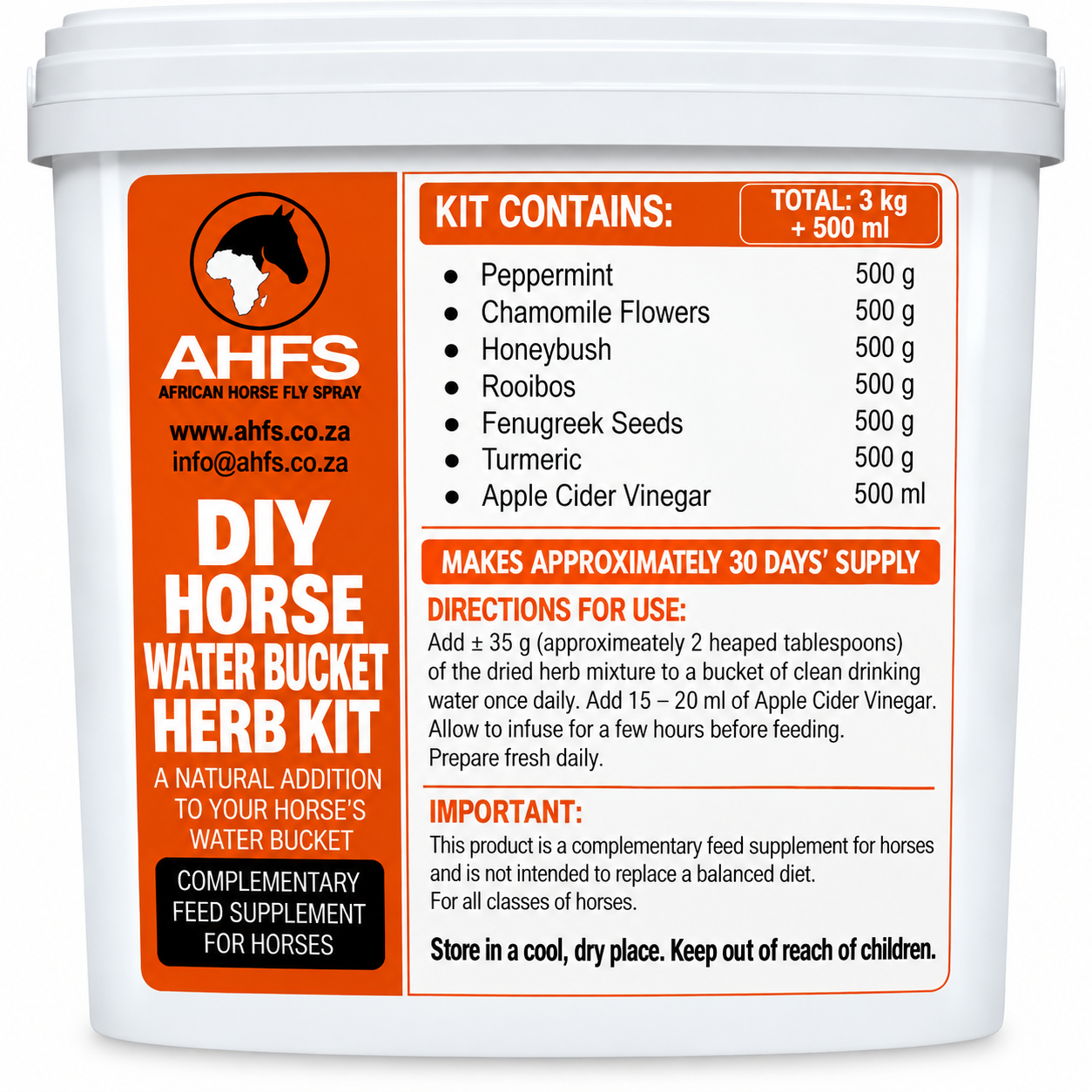 DIY Horse Water Bucket Herb Kit