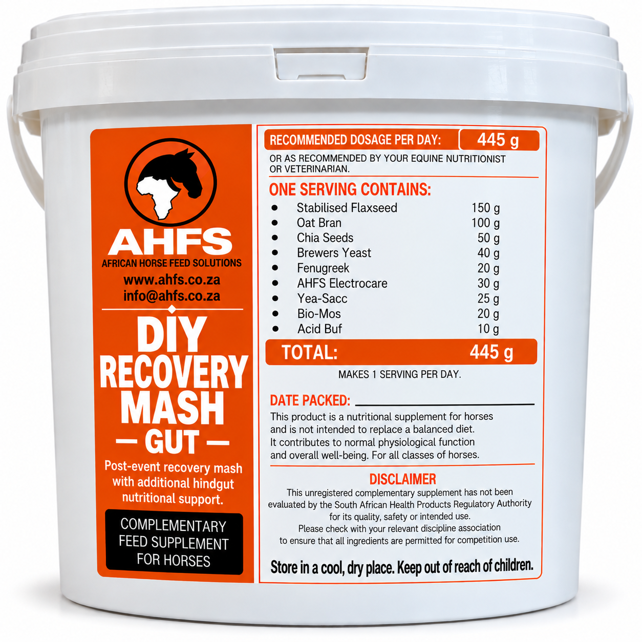 AHFS DIY Recovery Mash - GUT (post-event recovery with hindgut nutrional support)